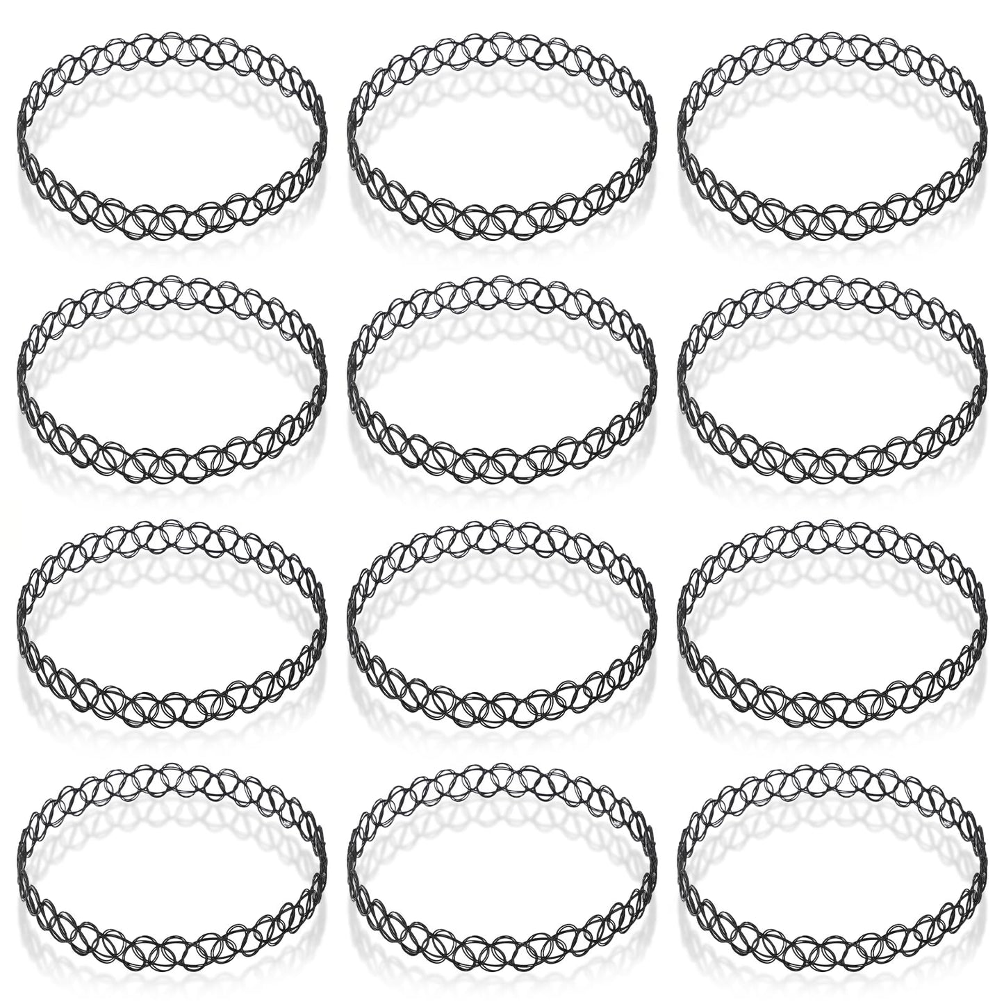 12 PCS 90s Tattoo Choker Necklace Set, Black Choker Necklace for Women