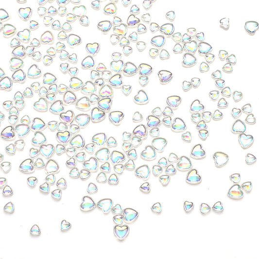 ASTER 700 Pieces AB Color Hearts Dewdrop Water Droplets Embellishments Resin Beads for DIY Scrapbooking Crafts Card Making Decor Accessories