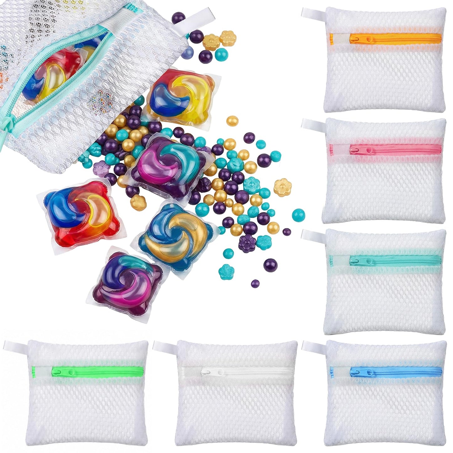 Larrel Pack of 6 Mini Washing Machine Bags, 12 x 13 cm Small Net Storage