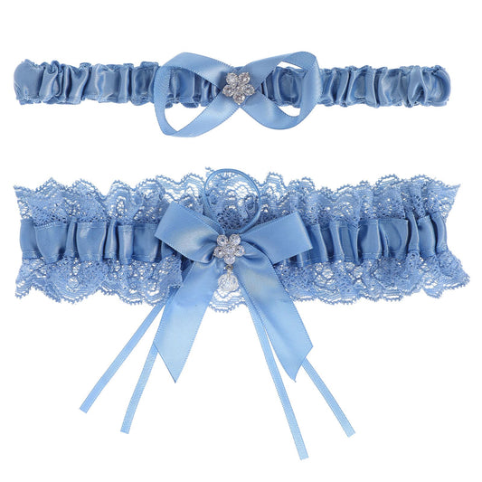1 Pair Blue Garter for Bride, Garter Wedding with Blue Lace, Bridal Garter, Wedding Garter, Bandelettes, Gift for Bride, Party, Engagement