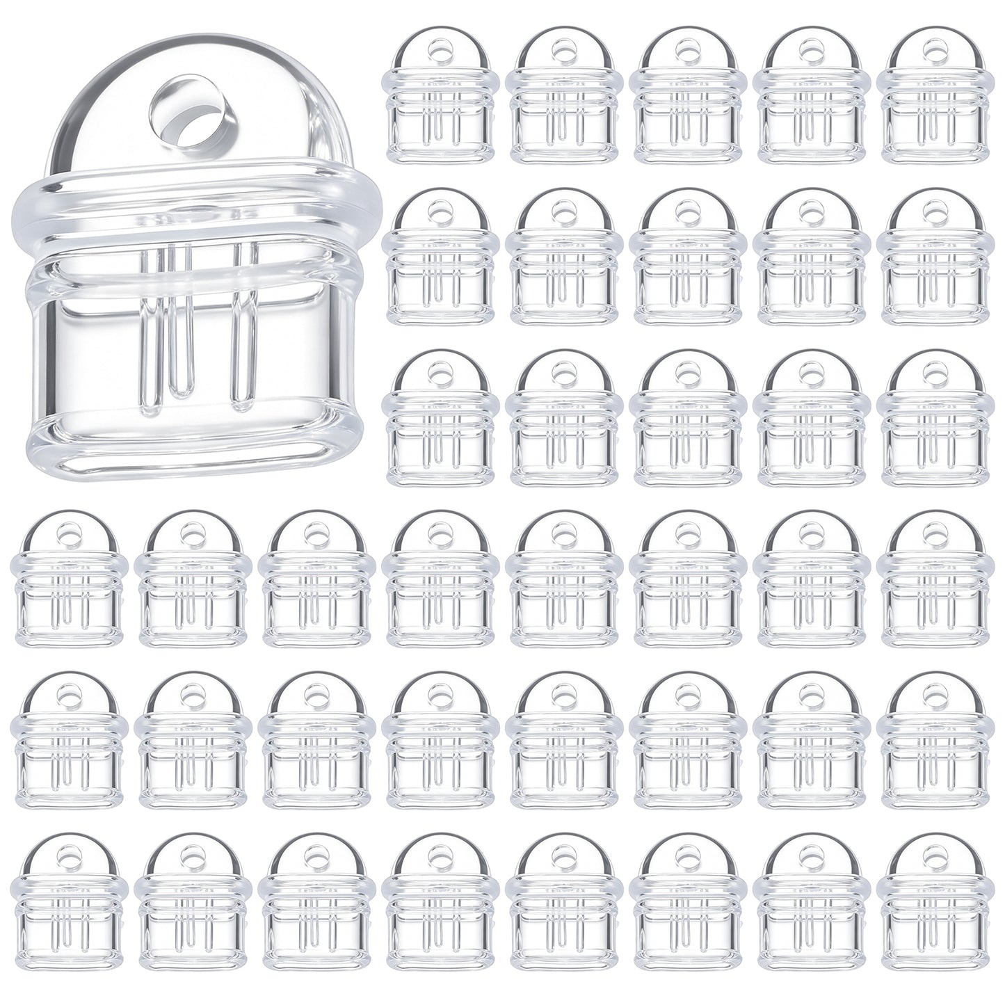 Larrel Type C Dust Plug, 50 Pcs Clear Usbc Dust Plug with Hanging Hole, Anti-Dust Lightweight Protector Charging Port Cover Compatible with Phones, Laptops, Tablets, Earphones