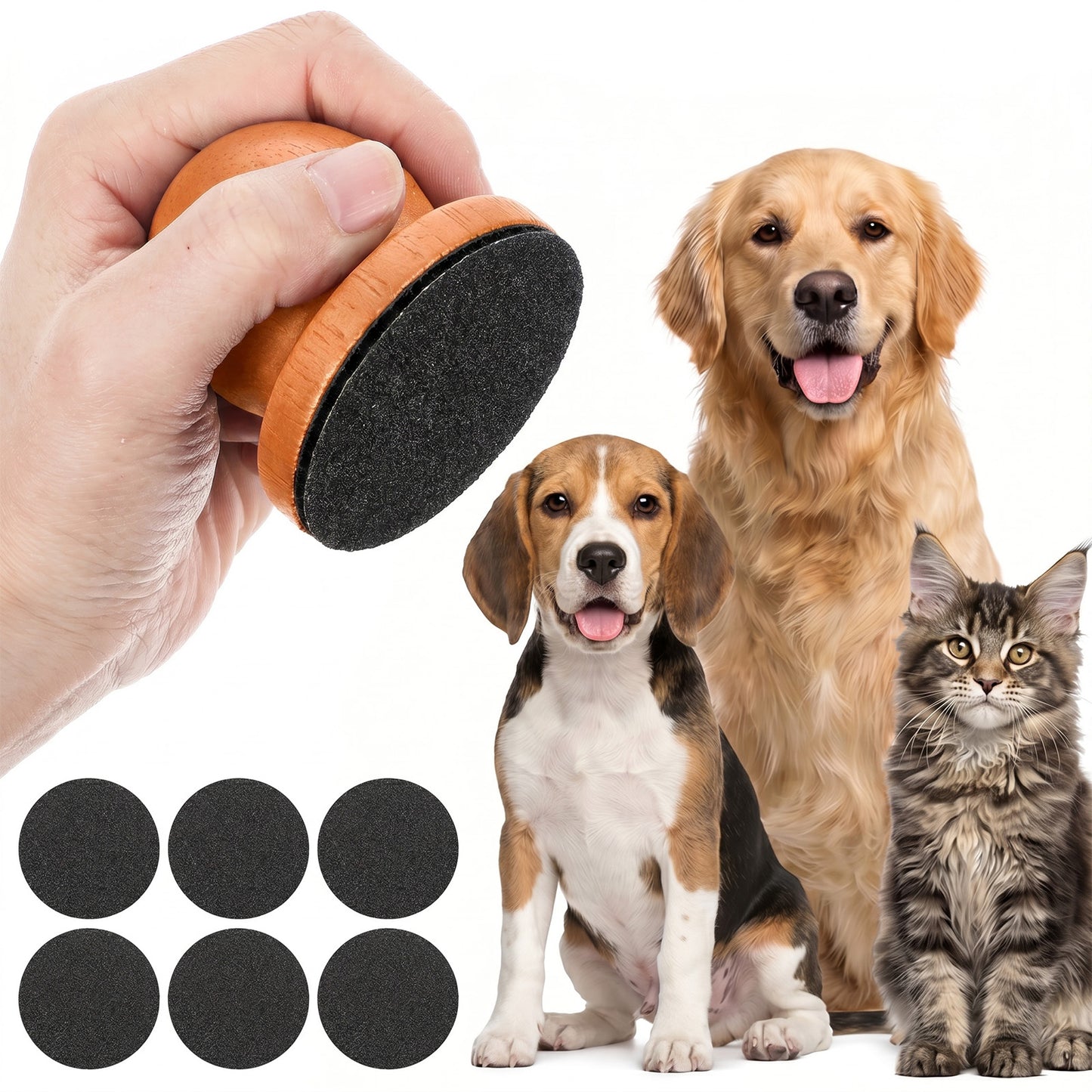 Dog Nail File with 6Pcs Replaceable Filing Disc, Dog Scratch Board for Safe and Easy Nail Care, Dogs Nails Scratch Board Ensures Smooth and Healthy Nails for Dogs and Cats