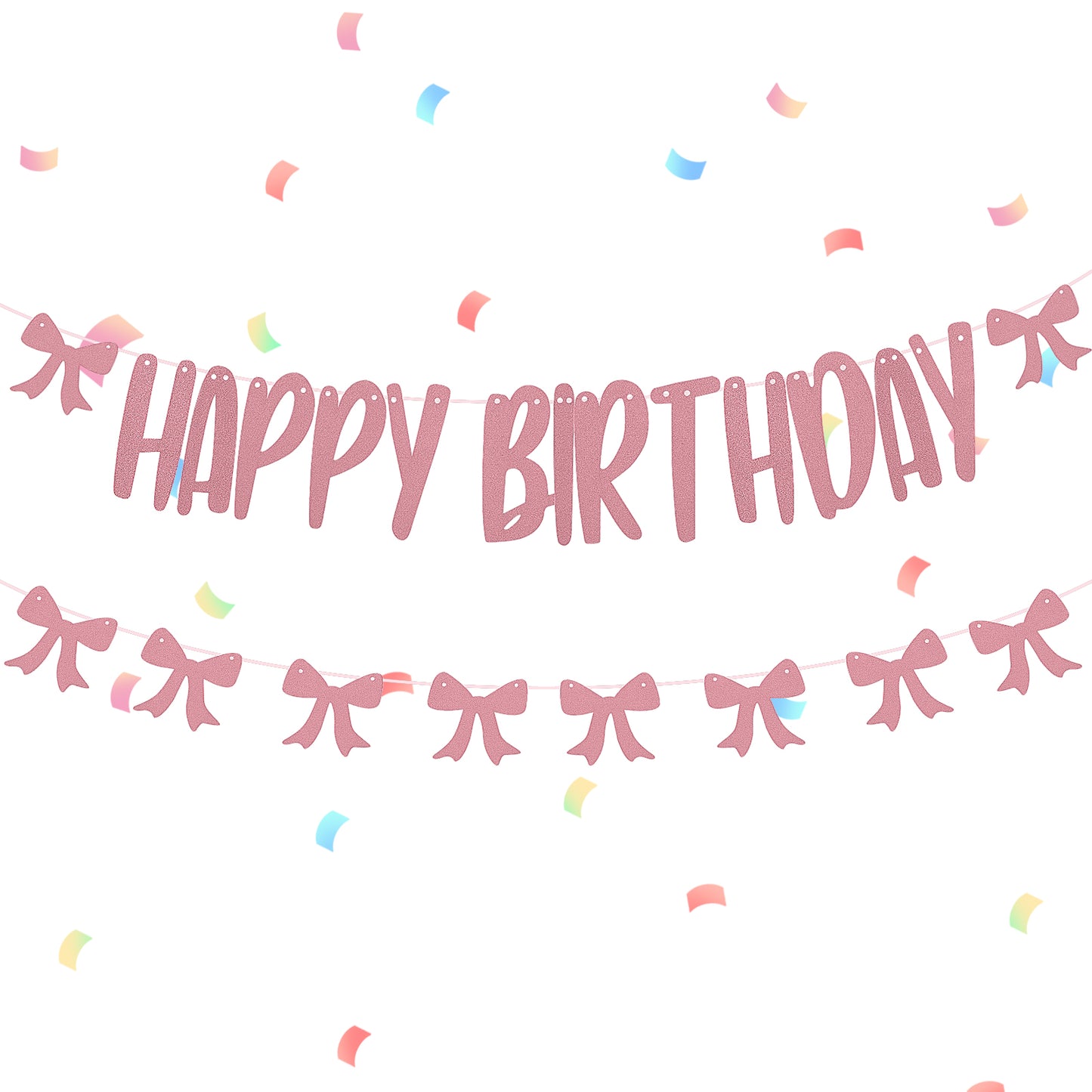 LLOUSSAK Coquette Birthday Decorations, Pink Bow Birthday Decorations, Happy Birthday Banner Pink, Bow Birthday Decorations, Pink Birthday Banner, Bow Banner, Pink Bow Party Decorations