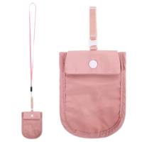 Undercover Bra Wallet Hidden Undercover Travel Bra Pouch for Women Undergarment Neck Pouch with Adjustable Elastic Strap Ideal Secret Pocket Carry Accessory for Women Protect Valuables (Pink)