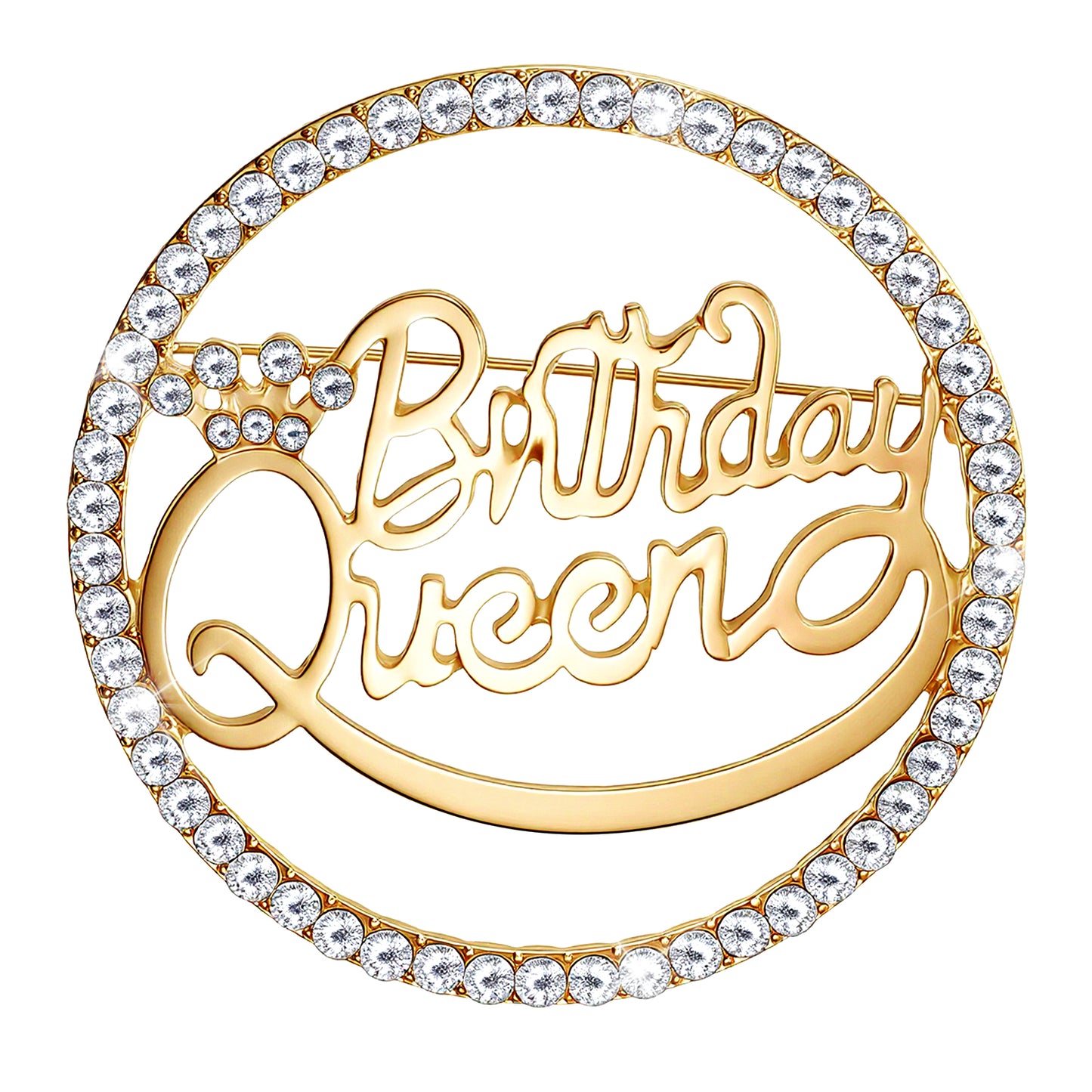 Birthday Pin for Women, It's My Birthday Pins, Metal Pin Rhinestone Queen Crown Brooch Pins for Women for Wedding Party Birthdays Celebrations Gifts