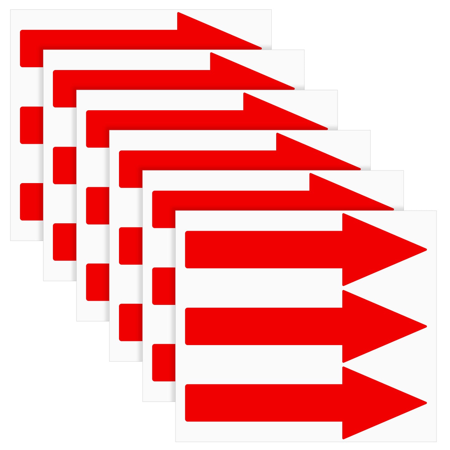 20 Pcs Large Red Arrow Stickers, Waterproof PVC Self-Adhesive Removable Directional Floor Decals for Wall Marking, Road Signs, Sensory, Indoor and Outdoor Use