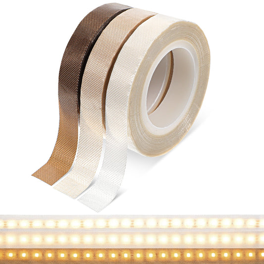 Aysatogc 3 Roll Led Light Strip Tape, 0.39 in x 29.53 ft Light Dimming Masking Cover Sticker Soften Lighting Blocking Sticker Fits LED Strips, Cabinet, Cove, TV Backlight (3Colors)