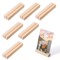 Aysatogc 6 Pcs Wood Place Card Holders, Wood Table Number Stands Wooden Acrylic Sign Holder Table Decor Table Number Stands Name Card Holder for Wedding, Ceremony, Home, Party, Decoration Holders
