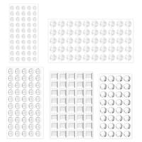 222pcs Cabinet Door Bumpers, 5 Shapes Clear Self Adhesive Noise Dampening Bumper Pads Self Stick Silicone Furniture Buffer Pads Anti-Collision Anti Slip Pad for Cabinet Doors Drawers Glass Tops(Clear)
