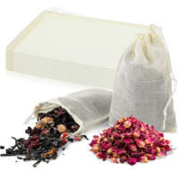 10 Pack Spice Bags for Cooking, Cheese Cloth Bag for Straining, Empty Spice Bag Sachet Bags Muslin Bags Drawstring Bags Reusable Tea Bags for Loose Tea, 6 x 4 Inch