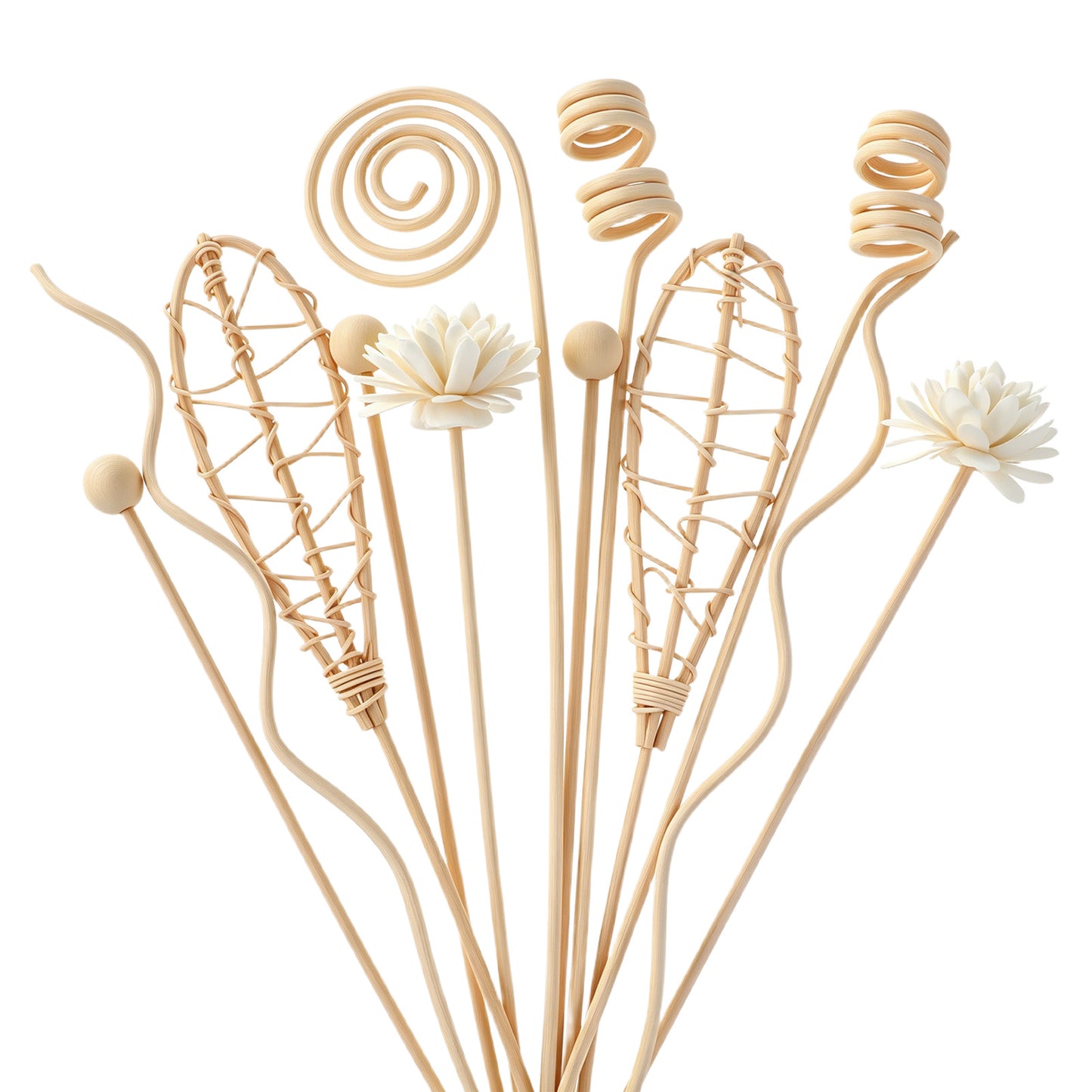Dplolng 12 Pcs Reed Diffuser Sticks,Essential Oil Sticks Natural Rattan Flower Reed Fragrance Diffusers Set Natural Rattan Wood Reeds for Diffuser for House Bedroom Office Keep Fragrance Scent
