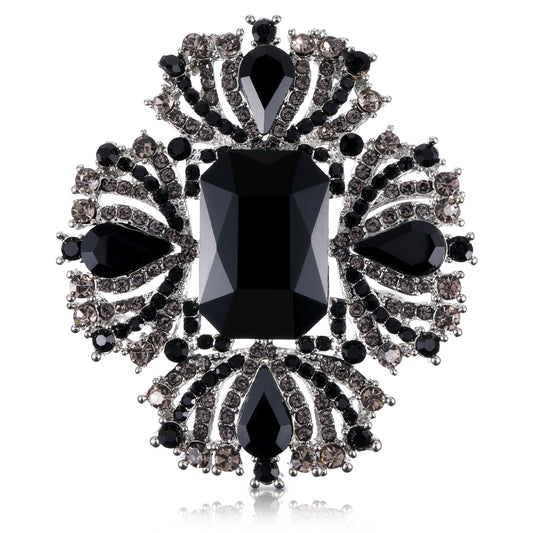 Vintage Brooches and Pins for Women Crystal Rhinestone Brooches Elegant Flower Badge Brooches Laple Pins for Clothes Dress Hats Bags Accessory