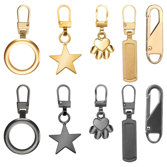 10 Pack Zipper Pull Replacement Zipper Pull Charm Decorative Zipper Pulls for Small Holes Zipper Detachable Zipper Tab Zipper Tags for Boots Purse Backpack Zippers Decorations