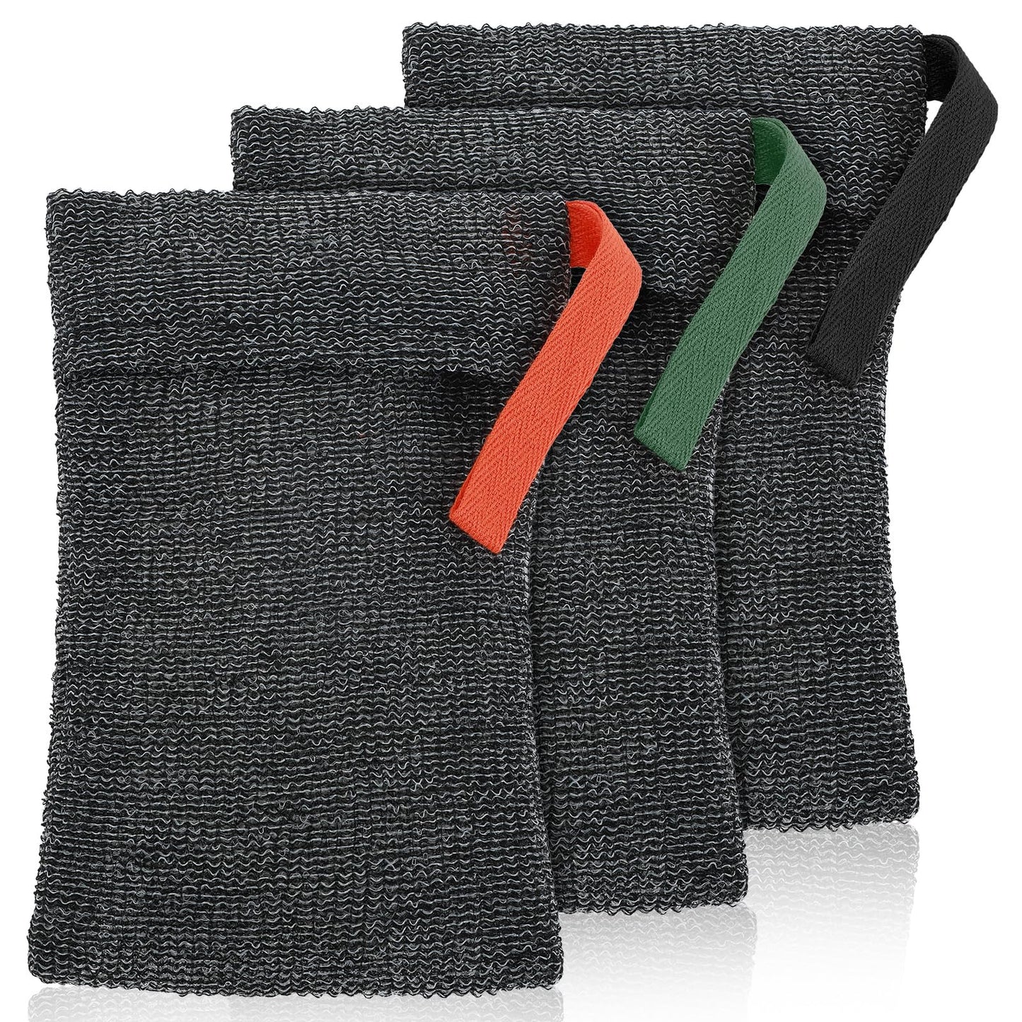 3 Pack Deep Exfoliating Soap Bags, Nylon Exfoliating Soap Bag, Body Scrubber, Shower Sponge, Quick Dry Mesh Soap Holder, Loofah Foam Soap Sock for Shower