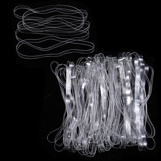 Axafazup 100 PCS Clear Rubber Bands for Crafts, Large Heavy Duty Elastic Bands for Garbage Can, Office Supplies, File Folders, Organizing, Bundling & DIY Projects (6 Inch)