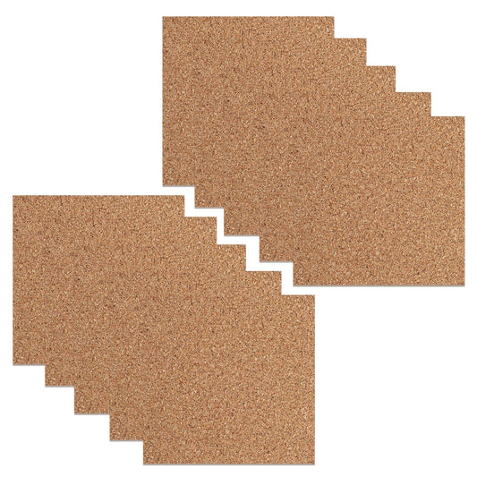 10 PCS 4"x4" Self-Adhesive Cork Sheets, Strong Adhesive-Backed Cork Squares, Mini Wall Board for DIY Coaster Making Handmade Crafts Backing for Tiles/Objects, Mini Wall Decor, Craft Accessories