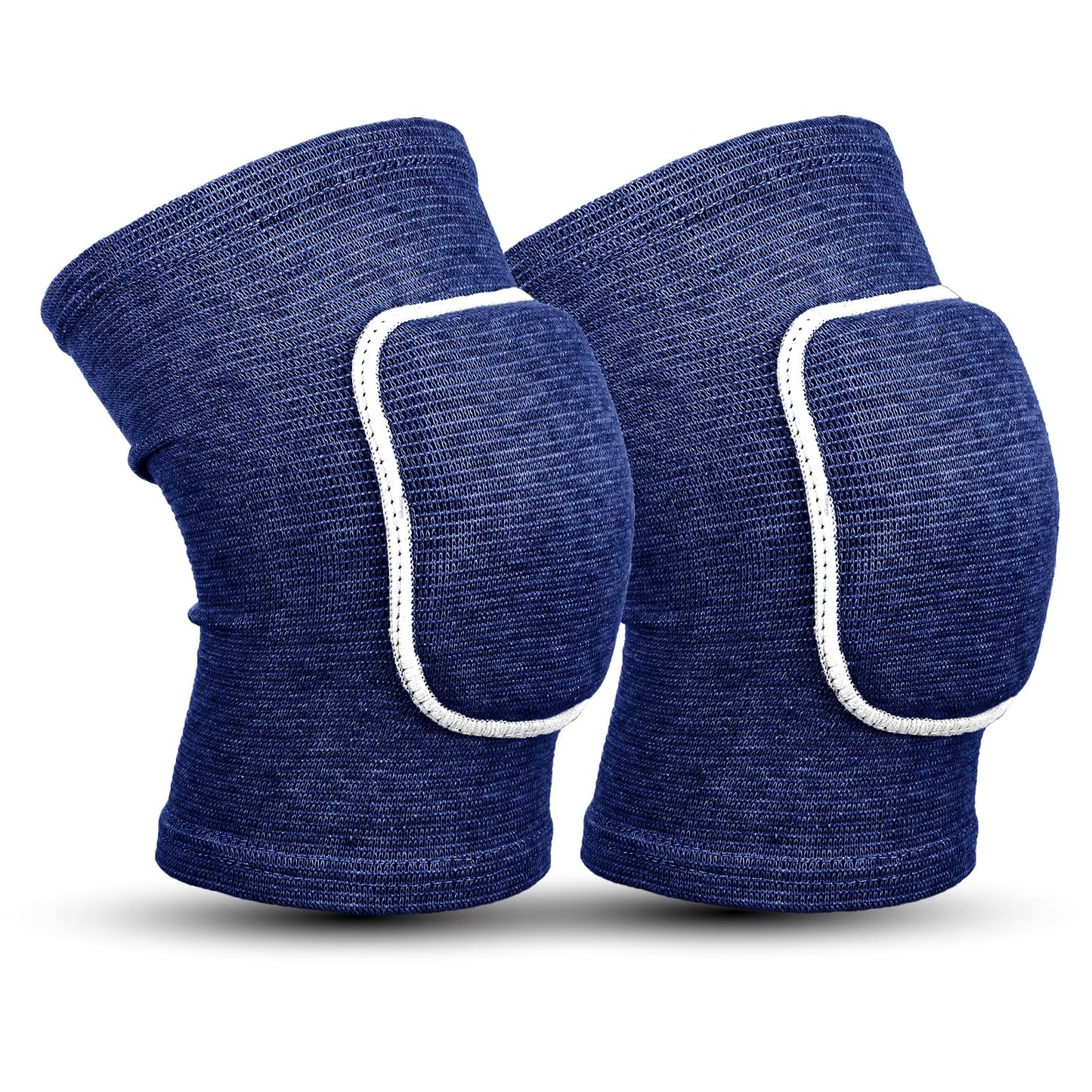 1 Pair Tandem Volleyball Elbow Pads, Arm Brace Pads Elbow Protector Support Fitness Arm Protector Compression Breathable with Padded Soft Support Cushion for Men and Women(Blue with white edges,S)