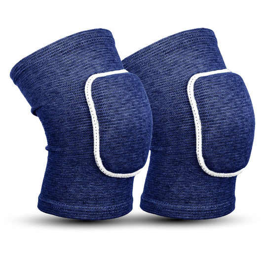 1 Pair Tandem Volleyball Elbow Pads, Arm Brace Pads Elbow Protector Support Fitness Arm Protector Compression Breathable with Padded Soft Support Cushion for Men and Women(Blue with white edges,S)