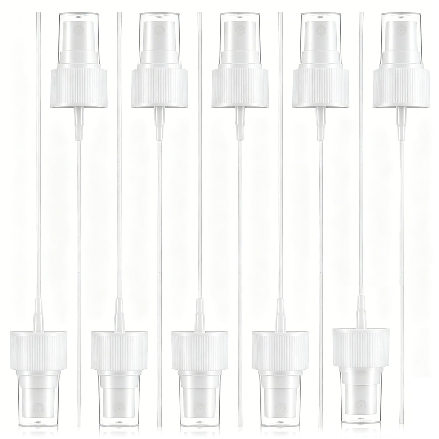 10 Pack Spray Bottle Top, Fine Mist Nozzle with 5.9" Dip Tube, Spray Bottle Nozzle Sprayer Tops Replacement 24/410 Plastic Sprayer Pump for Perfumes Cleaning Solution Essential Oil Bottles White