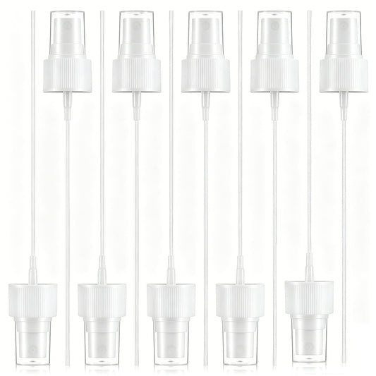 10 Pack Spray Bottle Top, Fine Mist Nozzle with 5.9" Dip Tube, Spray Bottle Nozzle Sprayer Tops Replacement 24/410 Plastic Sprayer Pump for Perfumes Cleaning Solution Essential Oil Bottles White