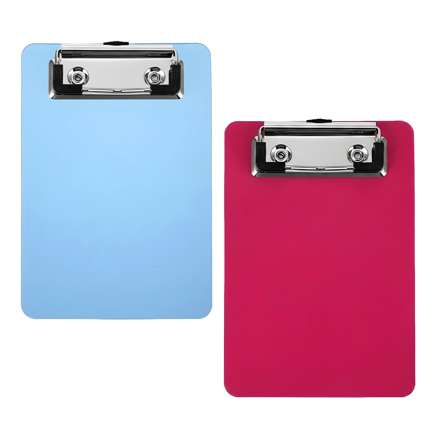 2Pcs Mini Clipboard A6, 4 x 6 Small Clipboards, Portable Plastic Mini Clipboard with Storage for Memo Receipt Pocket Lists Office Restaurant(Blue, Rose Red)