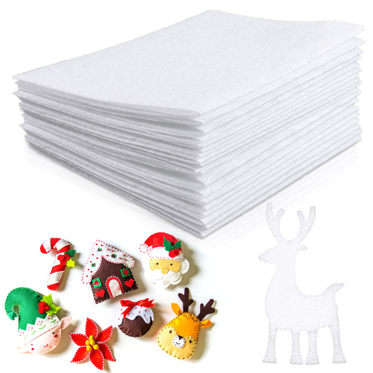 10 Pcs ''11.8x7.87 White Felt Sheets, Soft White Felt Fabric, Christmas Valentine's Day Fabric Felts for Crafts, DIY Patchwork Sewing School Projects Decoration