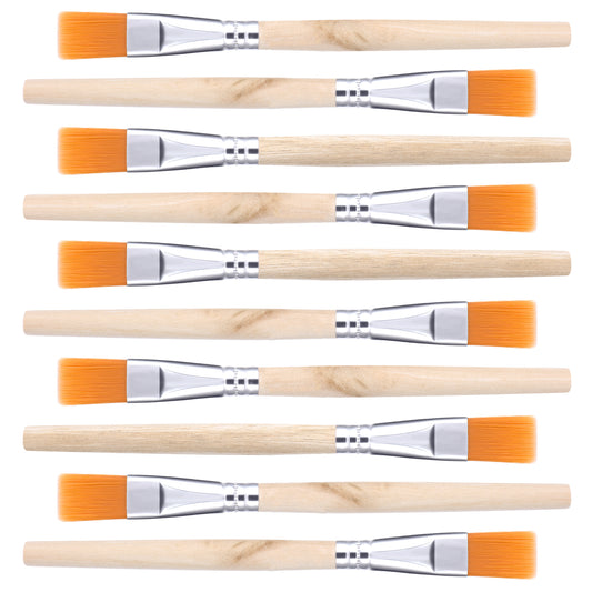 10 Pcs Paint Brushes Bulk for Acrylic Painting, Easy-Clean Artist Paint Brushes Reuseable, Easy-Hold Craft Paint Brush with Wooden Handle, Paintbrush for Watercolor Oil Detail Painting Art Kid Adult
