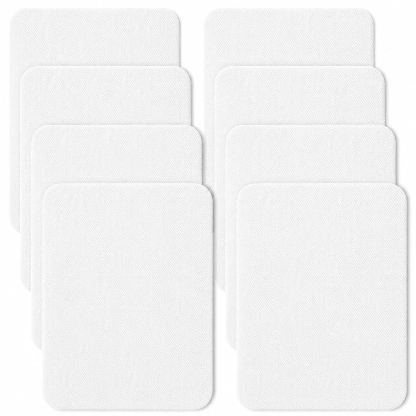 8 PCS Iron on Patches for Clothes, Self-Adhesive White Patches for Clothes, Fabric Iron on Patch for Pants, Jacket, Coat Mending(4.7×3.7in)