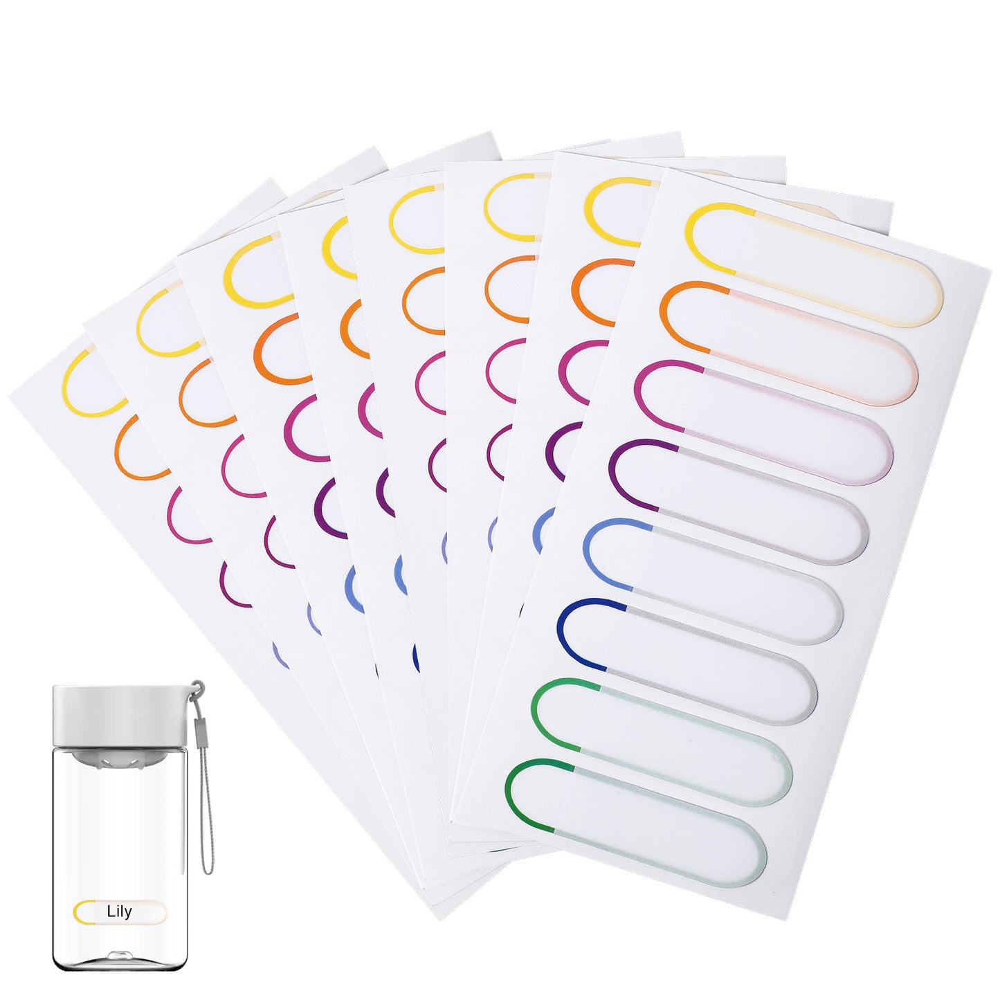 160 PCS Name Labels for Kids Stuff Daycare, Waterproof Water Bottle Label, Write On Name Tag Stickers, Washable Reusable Self-Adhesive Labels, for School Supplies, Baby Bottles, Dishwasher Safe