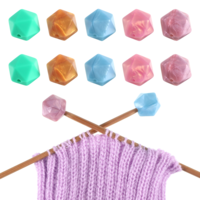 10 Pcs Knitting Needle Stoppers, Hexagon Knitting Needle Point Protectors Silicone Needle End Caps Stitch Stoppers for Knitting Supplies Accessories