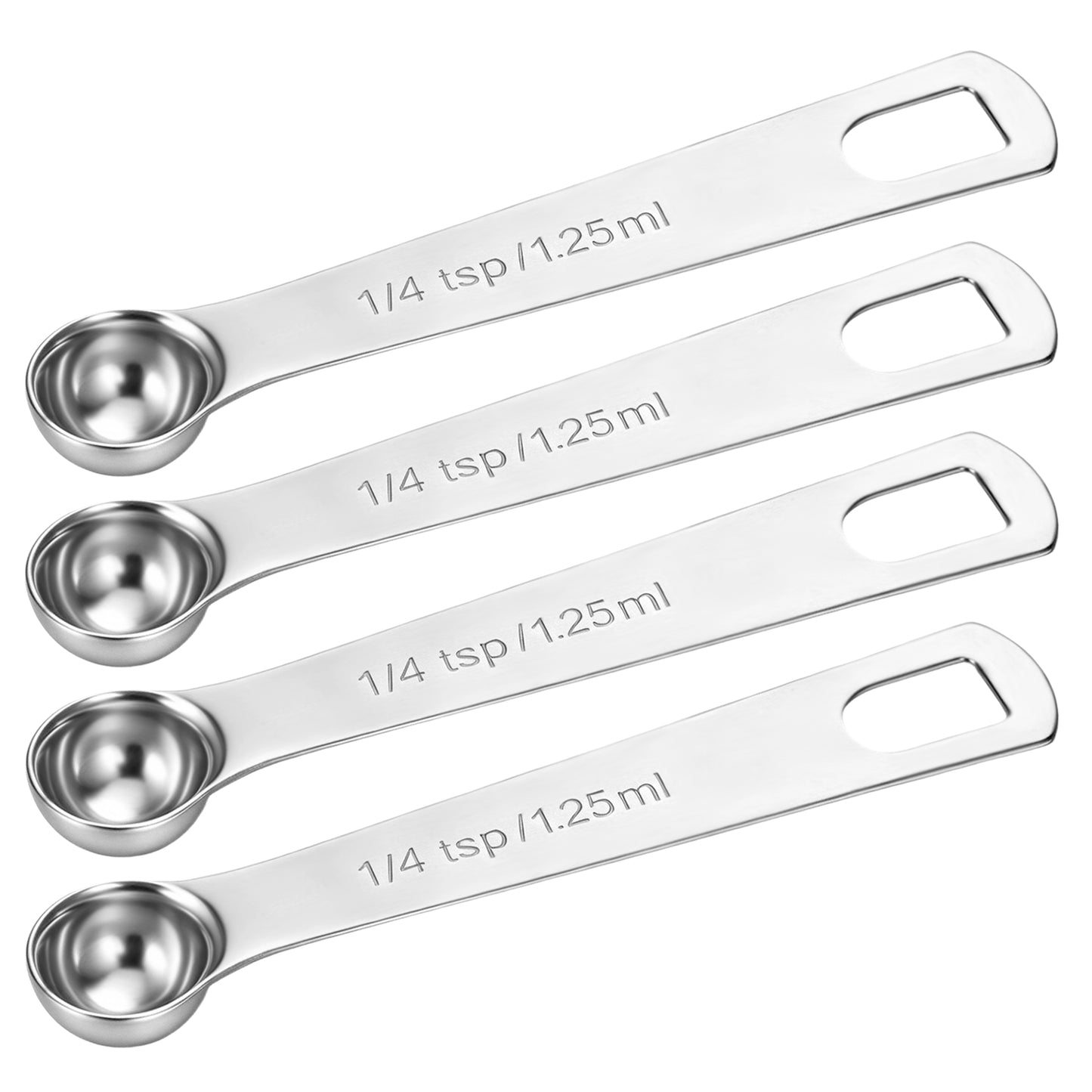 4 PCS 1/4 Teaspoon Measuring Spoon, 1/4 TSP, 1.25 ML Single Measuring Spoon, Stainless Steel Measuring Spoons for Precise Cooking, Baking and Spices Measurements