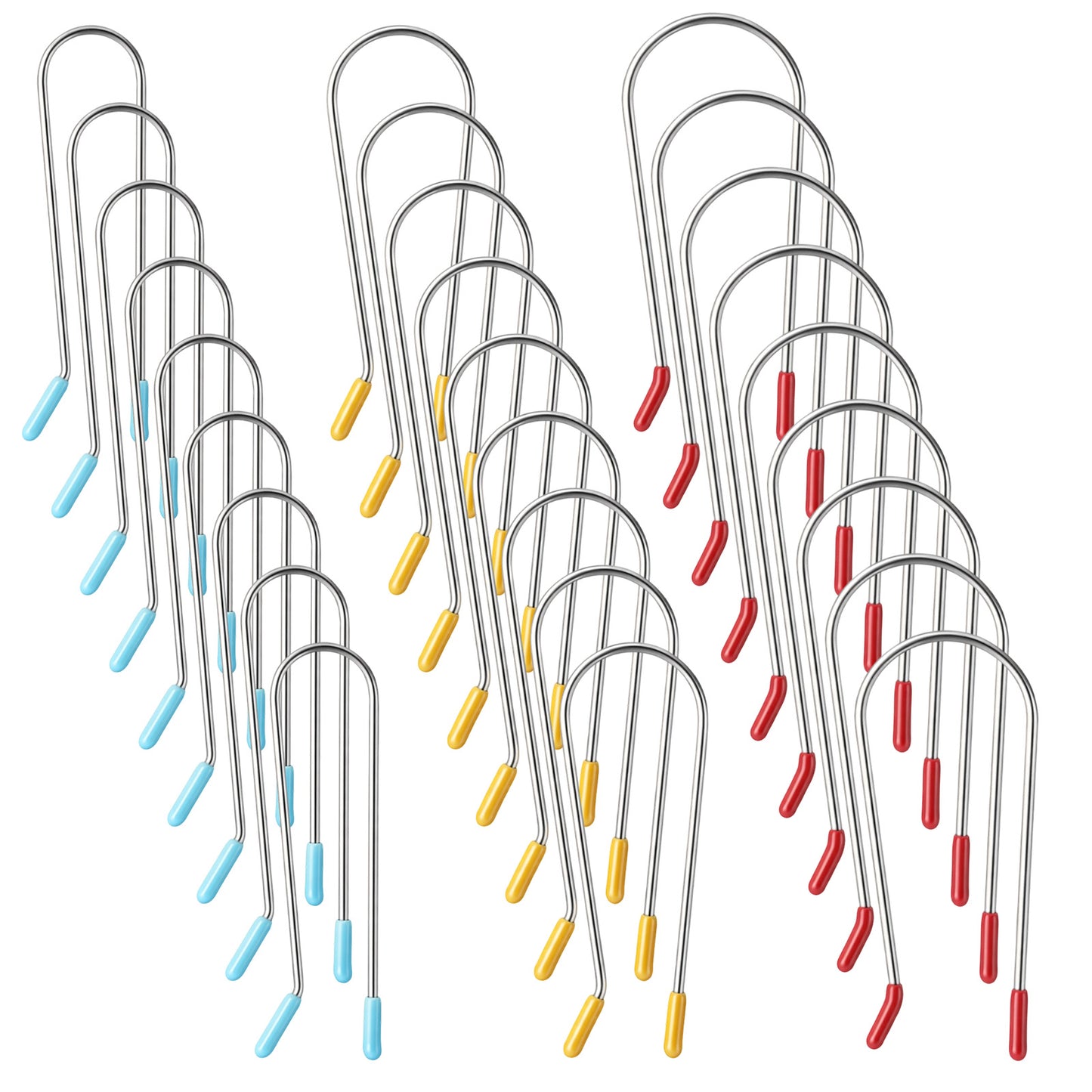 24Pcs Hot Roller Clips, Hot Curler Clips Replacement Kit, Portable Replacement Hot Roller Clips Fits for Most Heated Rollers,Hot Curlers Cilp Fits, Red, Yellow, Blue