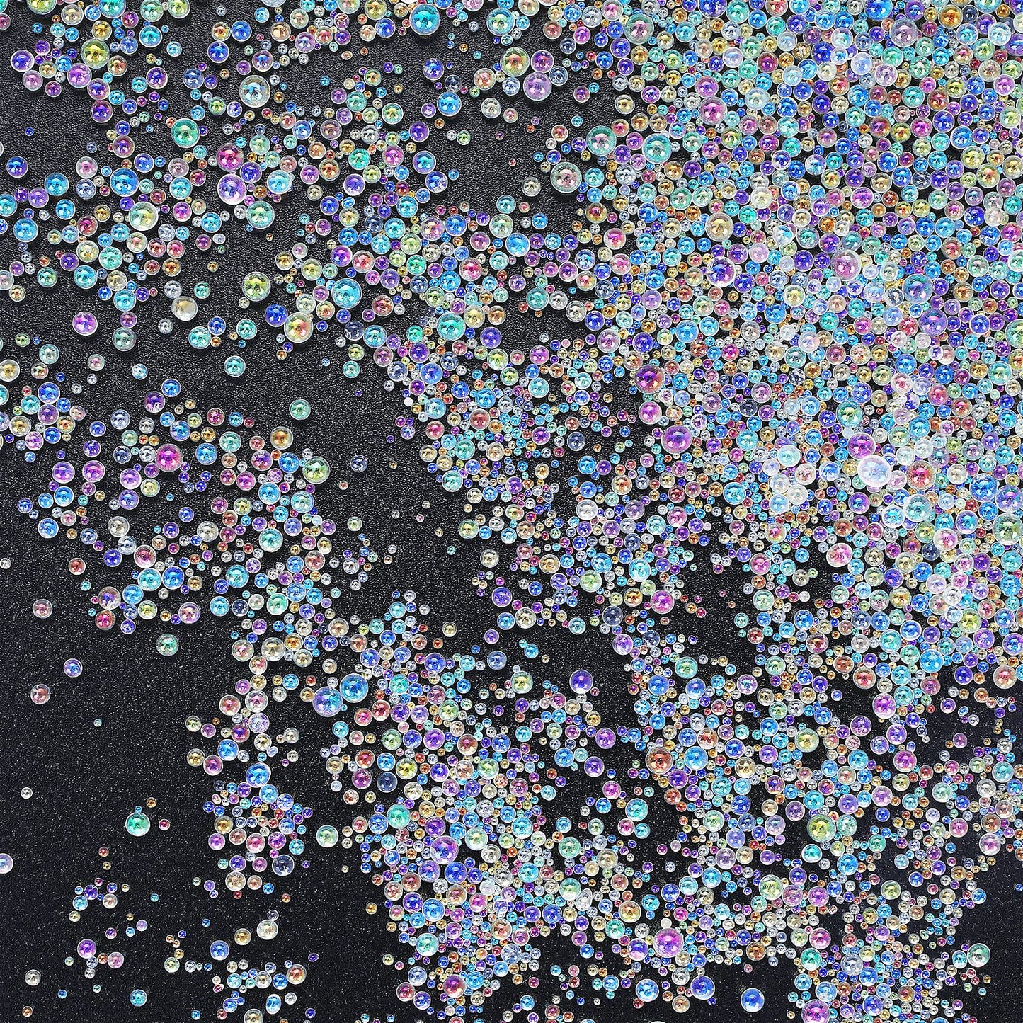ASTER UV Resin Bubble Beads, 300g Transparent Iridescent Colored Miniature Water Droplet Bubble Beads Resin Crafts Fillers Supplies for DIY Shaker Resin Molds Jewelry Making (0.4mm to 3mm)