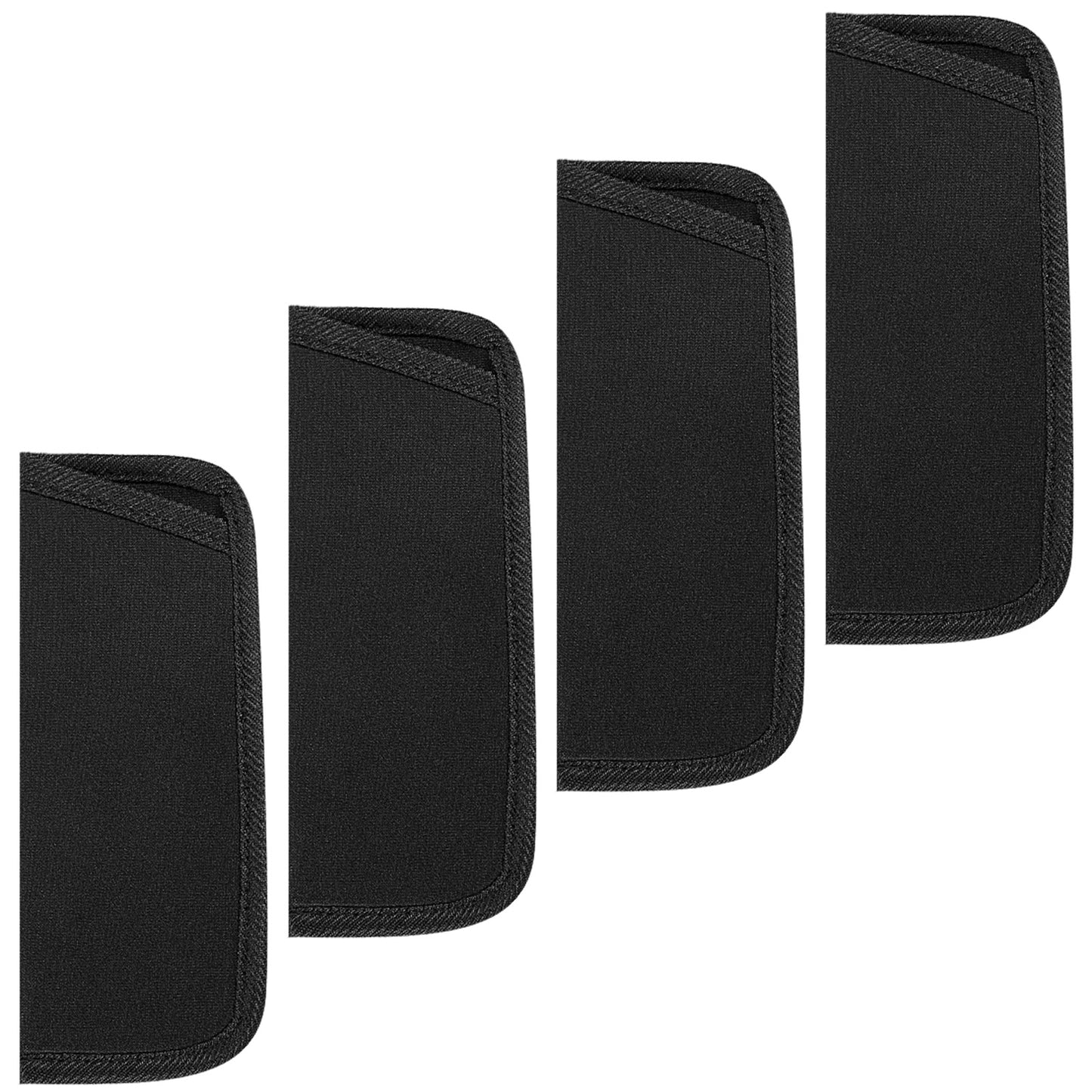 Axafazup 4 Pack Soft Eyeglass Slip Cases, Practical Soft Glasses Pouch, Slim Fabric Spectacle Pouch, Sunglasses and Regular Glasses, Portable Design Ideal for Travel and Daily Storage(Black)