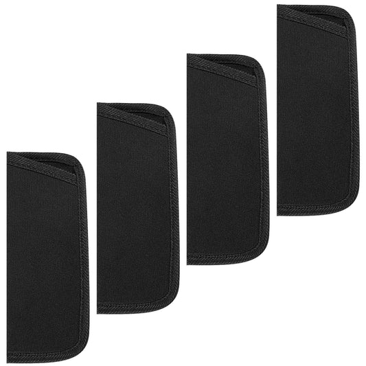 Axafazup 4 Pack Soft Eyeglass Slip Cases, Practical Soft Glasses Pouch, Slim Fabric Spectacle Pouch, Sunglasses and Regular Glasses, Portable Design Ideal for Travel and Daily Storage(Black)
