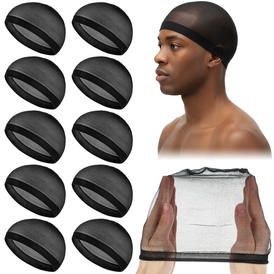 10 Pcs Stocking Wig Caps for Women Men, Ultra Thin Stretchy Wave Cap Hair Net Skull Caps for Women Men Knit Stretchy Beanie Cap for Sleeping Sports Daily Grooming & Styling