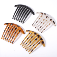 4 Pcs French Twist Comb, 7 Tooth Plastic French Hair Comb, Decorative Hair Clips for Women Girls Bridal Wedding Veil Fine Hairs