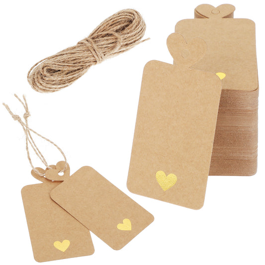 100 Pack Gift Tags with String Kraft Paper Gift Tags Blank Gift Bag Tags Name Tags Personalized Gift Tags for Birthday Wedding Christmas Party Gift Wrapping