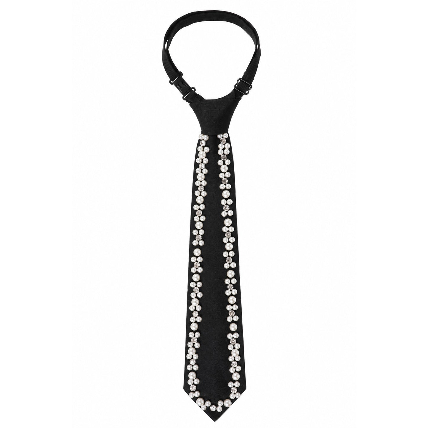 Axafazup Pearl Tie for Women, Pre-Tied with Pearls and Rhinestones