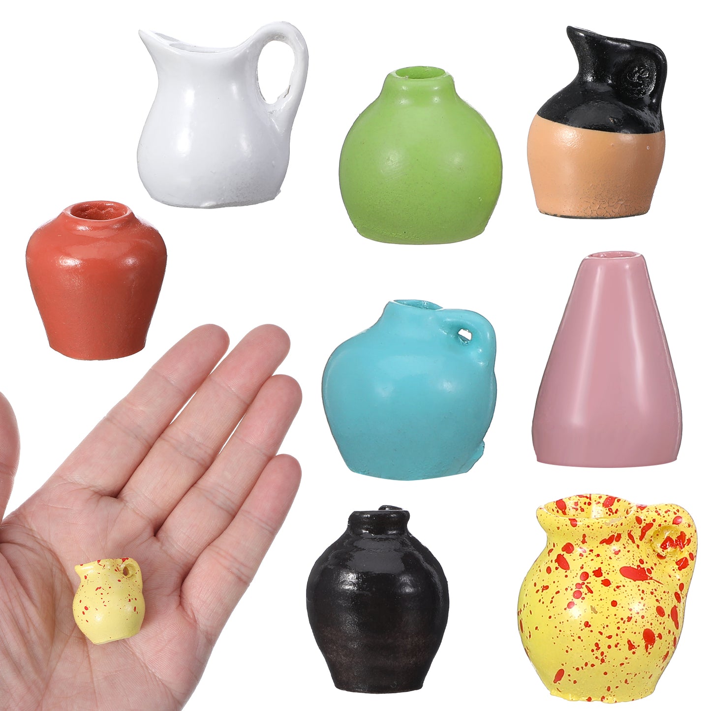 PEOVLVN 8 Pcs Cute Fridge Magnets, Mini Vase Magnets for Fridge Tiny Vase Fridge Magnets for Refrigerator Fridge Locker Decoration Kitchen Office Accessories (Without Flower)