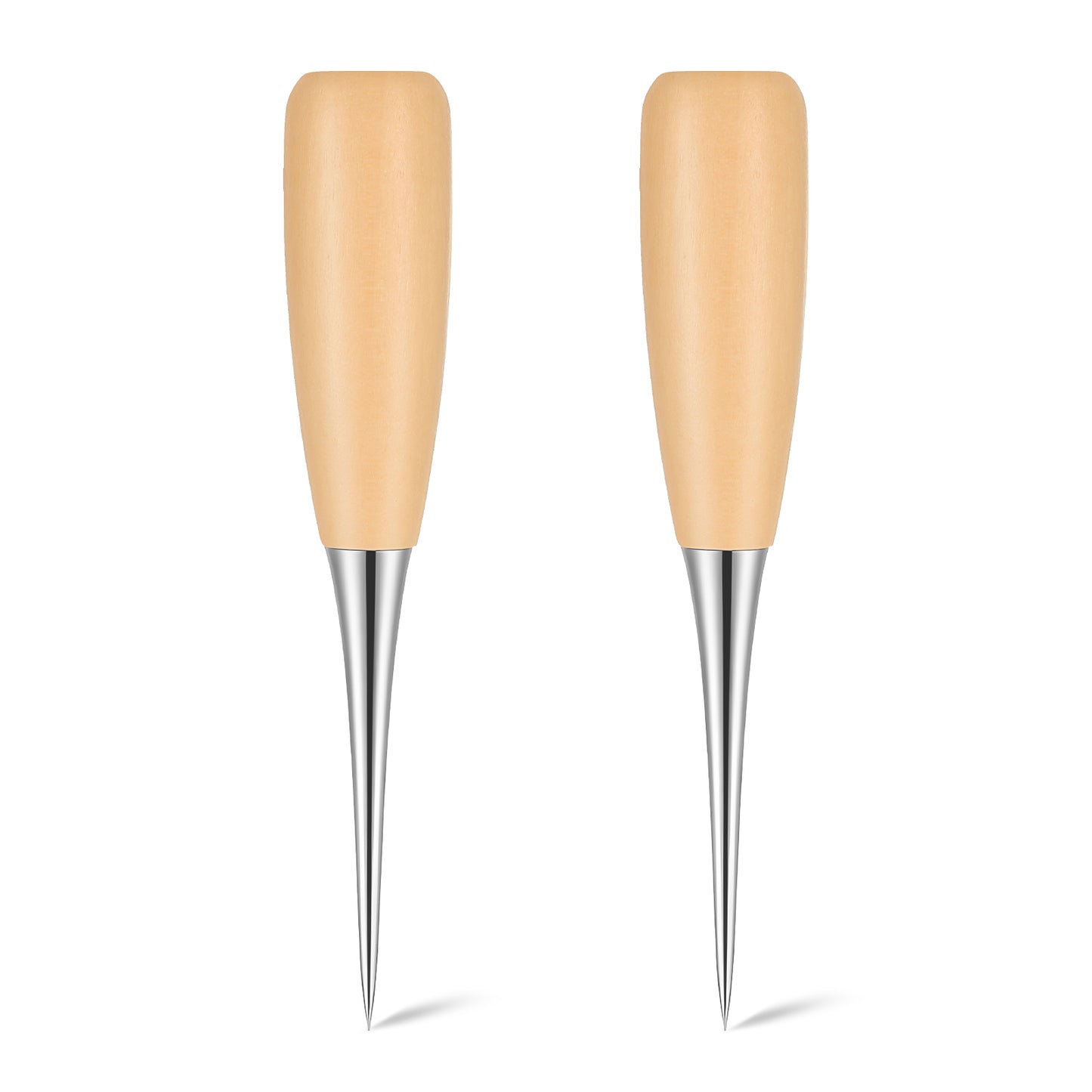 2 Pcs Bradawl Tool, Sewing Awl, Leather Awl Punch Tool, Wood Handle Punching Tapered Awls, Leather Sewing Stitching for Repair Sewings DIY Project