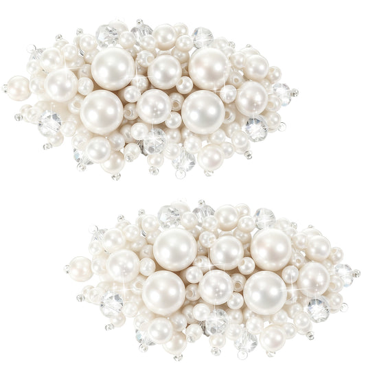 Aysatogc 2PCS Shoe Clips for Women, Pearl Flower Shoe Clips Floral Shoes Clip Charms Bridal Wedding Prom Party High Heels Accessories Brilliant Crystal Shoes Decor