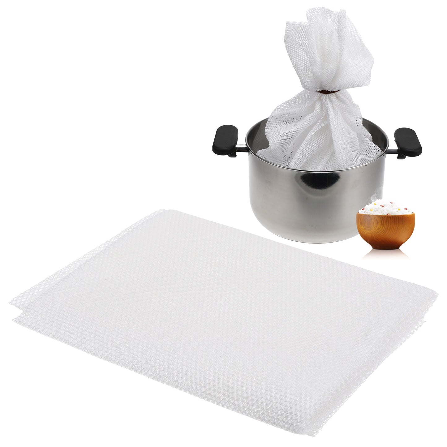 1 PCS Rice Net, 43" X 43" Sushi Rice Cooking Net, Rice Cooker Sushi Rice Cooking Napkin, Reusable Home or Commercial Rice Net Napkin, Bamboo Steamer Mat Cloth for Homes, Restaurants, Camping
