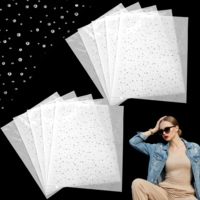 10 Sheet Iron on Rhinestone Sheets, Crystal Transfers Glitter Hotfix Rhinestone, Flat Round Rhinestones for Clothes, Decals Hot Melt Iron on Patches for Clothing Craft DIY Decor