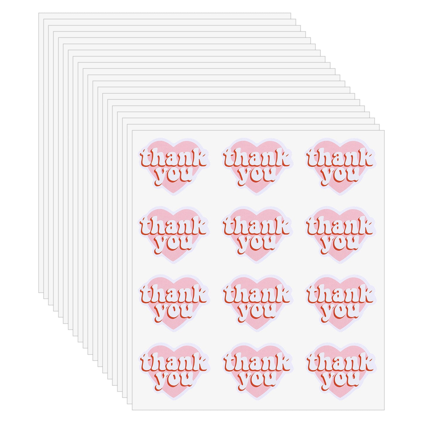 ZEYIYER 240Pcs Thank You Stickers, Pink Thank You Labels for Packaging, Self-Adhesive Heart Grateful Sticker for Business Envelope Celebrating Party Birthday Gift Wrapping (2×1.6in)