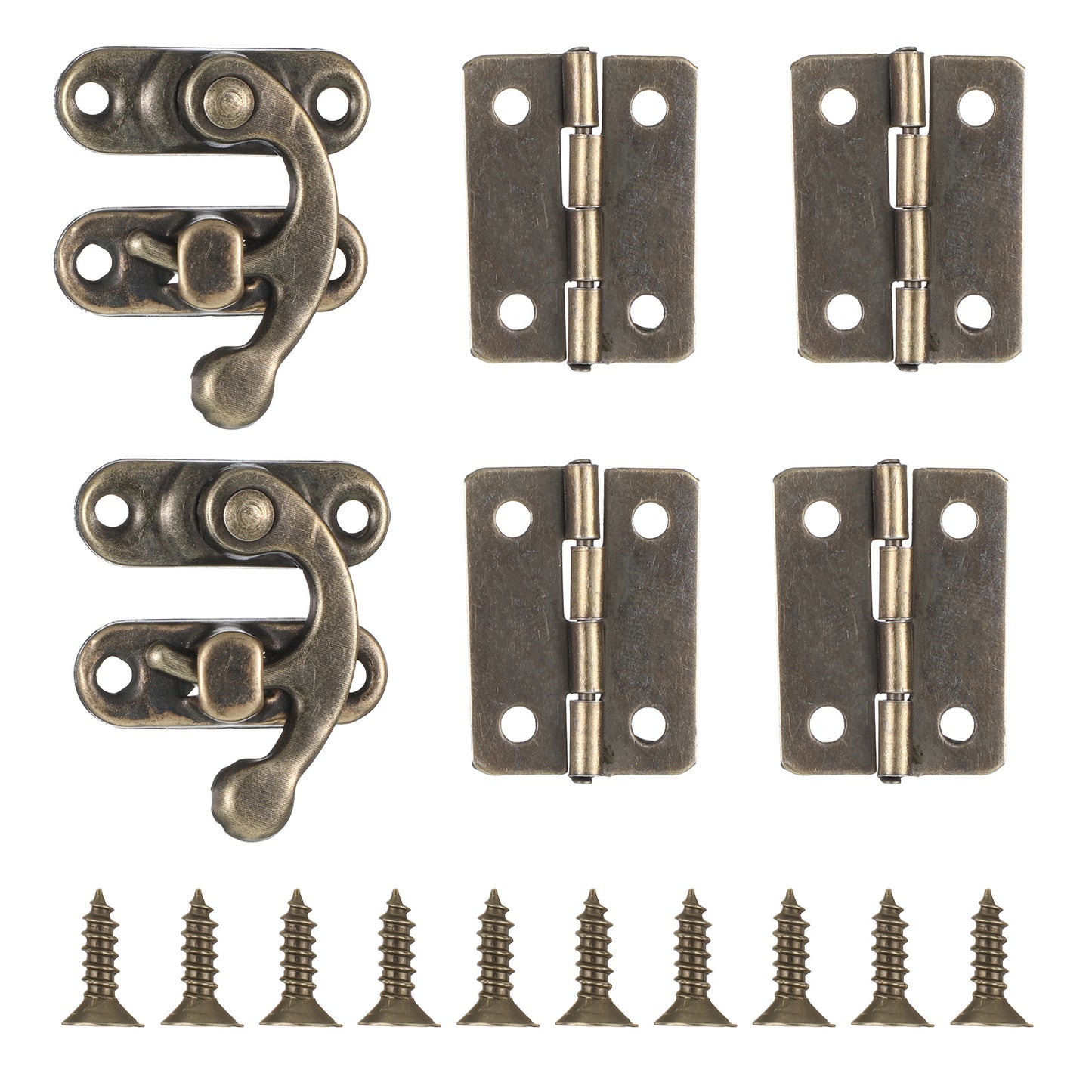 2Sets Antique Bronze Right Latch Hook Hasp, Hook and Eye Latch