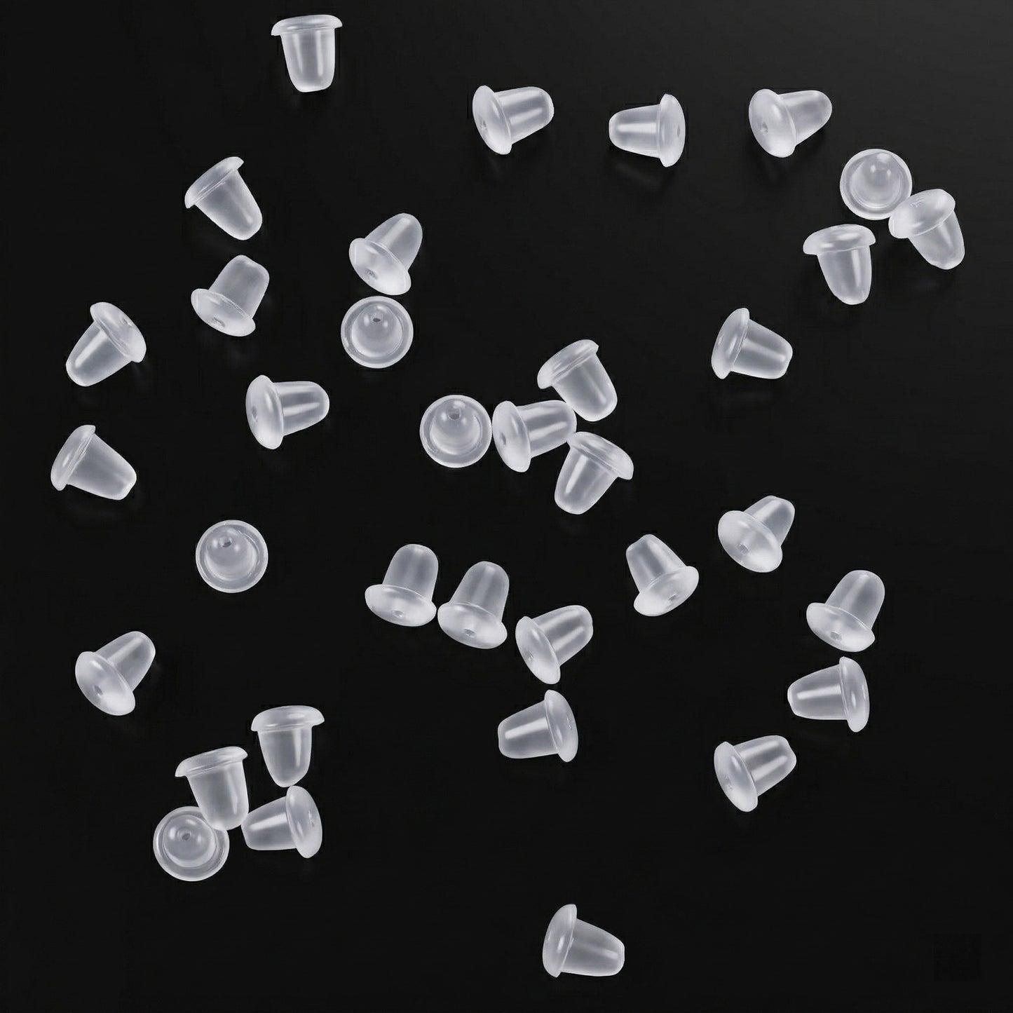 Aysatogc 100Pcs Silicone Earring Backs, Clear Earring Backs Replacement Stoppers Earrings Back Clutch Stoppers Replacement Kits for Stud Post Fishhook Earrings for Droopy Ears