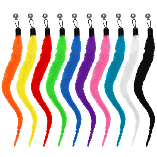 10 Packs Cat Worm Toys, Colorful Worm Cat Toy, Interactive Cats Wand Attachment Toys for for Teaser Play and Chase Exercise with Kitten