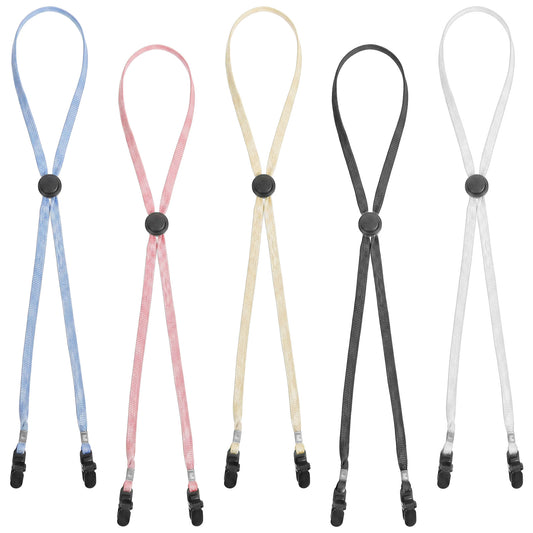 Aysatogc 5 Pcs Adjustable Hat Strap, Elastic Hats Removable Chin Cord Anti-Lost Cap Strap Clips Windproof Suitable for Outdoor Activities (5 Colors)