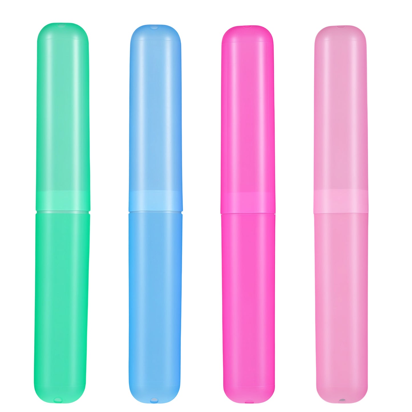 ZEYIYER 4Pcs Plastic Toothbrush Case, Portable Tooth Brush Case for Travel, Reusable Toothbrush Storage Cover with Small Hole for Travel, Business, Holiday, Camping